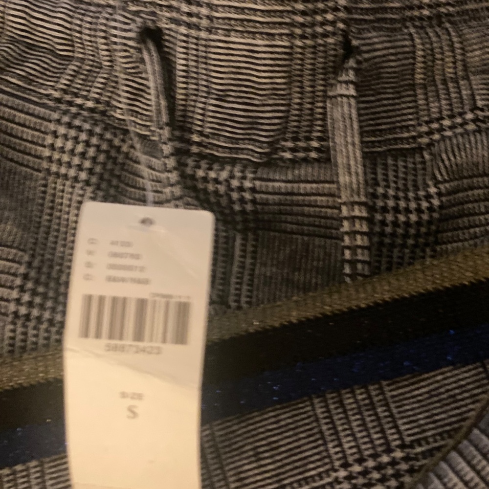 Anthropologie Black and Gold Checkered Joggers - Picture 3 of 4